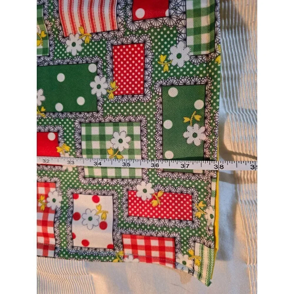 Vintage 60s 70s Granny Floral Patchwork Retro Throw Blanket